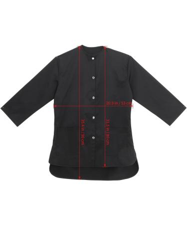 Holibanna Professional Salon Smock | Stylist Jacket & Hair Coloring Wrap | Black Kimono for Cosmetology Dog Grooming & Barber Work | Spa Client Uniform - Buy Online on GoSupps.com
