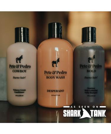 Pete & Pedro BAD BOY KIT | Bold Shampoo Cowboy Conditioner & Desperado Body Wash - Shark Tank Featured Men's Bodycare Set | International Shipping Available - Buy Online on GoSupps.com