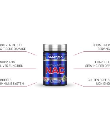 AllMax Nutrition NAC - 60 Capsules: Powerful Antioxidant Support - Buy Online on GoSupps.com