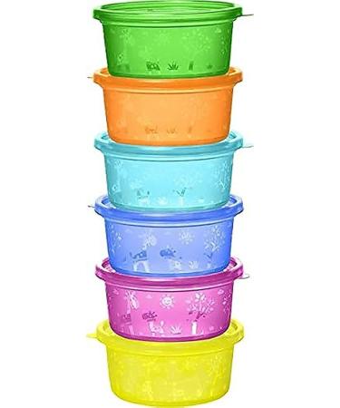NIP snack box for toddlers and babies with cute motif BPA-free Made in Germany 300ml capacity set of 6 bright colors