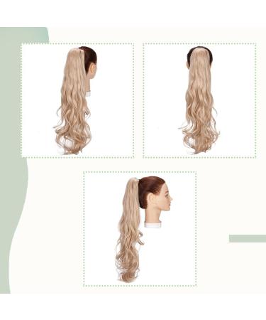 24/60cm Curly Claw On Ponytail Extension | Wavy Clip In Synthetic Hairpiece | Golden Mix Bleach Blonde - 24 Inch - Buy Online on GoSupps.com