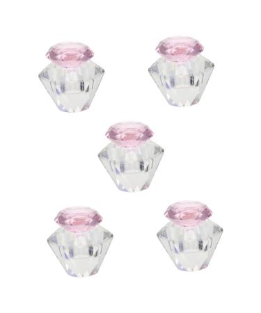 minkissy 5 Pcs Nail Art Crystal Cup Glass Dappen Dish Glass Containers with Lids Crystal Nail Cup Crystal Dappen Dish Dappen Dish for Nails Flower Dappen Dish Bowl White Crystal 5.5x5.5cmx5pcs Pinkx5pcs