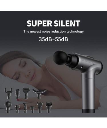 Massage Gun Deep Tissue Handheld Electric Muscle Massager - 10 Attachments, 30 Speeds, Grey | High Intensity Percussion Massage Device for Pain Relief - Buy Online on GoSupps.com