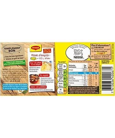 NESTLE MAGGI - Bouillon Kub Boeuf Degraisse 120G - le Lot De 4 - Buy Online on GoSupps.com