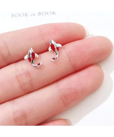 Feyley Minimalist Earrings for Women | Trendy Color Matching Pins | Fashionable Fish Stud Earrings | Perfect Couple Jewelry Gifts - Buy Online on GoSupps.com