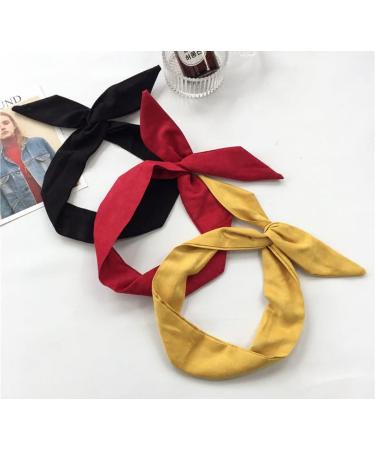 Anawakia Vintage Hair Bow Headband Wire Headband Women Colour Flexible Wire Headbands Hair Accessories (Yellow) - Buy Online on GoSupps.com