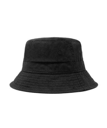 CHOK.LIDS Everyday Cotton Style Bucket Hat Unisex Trendy Lightweight Outdoor Hot Fun Summer Beach Vacation Getaway Headwear Black