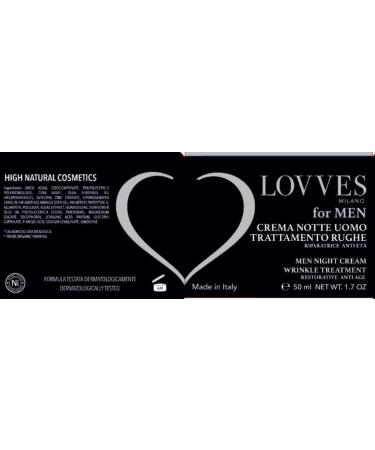 LOVVES AntiWrinkle Night Cream for Men High Quality Natural Cosmetics Restores the skin during the night Antioxidant effect Prevents premature aging Easy absorption 50 ml - Buy Online on GoSupps.com