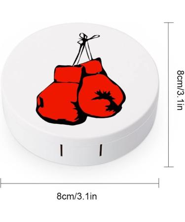 Red Boxing Gloves Round Case For Contact Lens Kit Storage Box with Mirror Printed - Buy Online on GoSupps.com