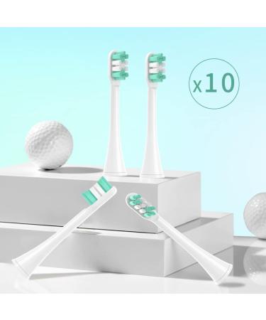 YMPBO Toothbrush Heads Compatible with AquaSonic Black Series - 10Pcs Electric Brush Heads Refill + Free Stand Holder - Soft Dupont Bristles - White - Buy Online on GoSupps.com