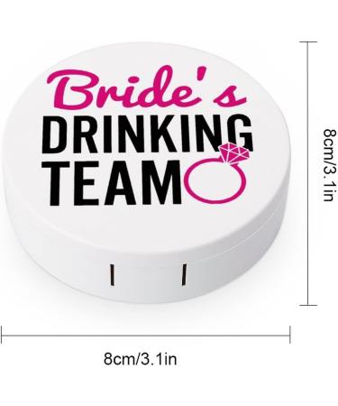 Bride's Drinking Team Round Case For Contact Lens Kit Storage Box with Mirror Printed - Buy Online on GoSupps.com