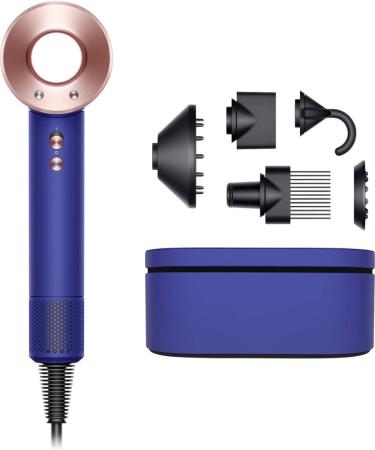 Newest Premium Dyson Supersonic Special Edition Hair Dryer: Fast Drying  Lightweight  Low Noise  No Extreme Heat  Engineered for Different Hair Types Blue/Copper Color w/MarxsolMicrofiber Cloth