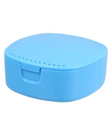 Exceart prosthesis can braces with mirror and sieve bite can prosthesis box retainer box dentist dinner dinner prosthesis storage box for dental mouth protection (blue)