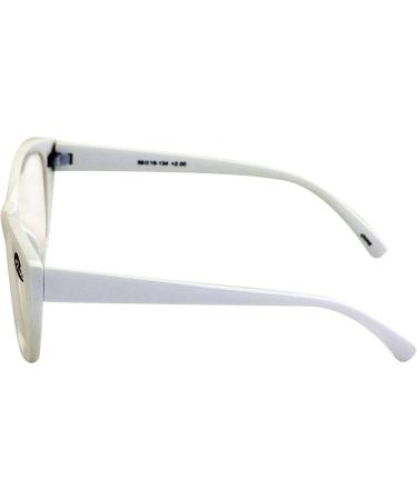 Buy V.W.E. Oversize Women Reading Glasses - Vintage Cateye Jackie Oval - Clear Lens White 2.5x Magnified Readers International Shipping - Buy Online on GoSupps.com