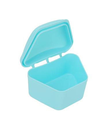 Trapezoid Retainer Case Mouth Guard Cases Denture Case Partial Tooth Case Denture Box Denture Storage Boxes Travel Portable Denture Bath Box for Home Office Blue