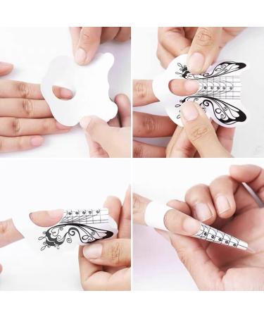 100PC Nail Extension Forms - Oval Acrylic UV Manicure Stickers & Glue Tool | International Shipping - Buy Online on GoSupps.com