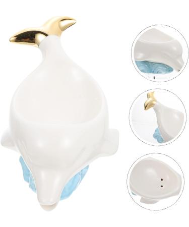 STOBAZA Dolphin Soap Dish Soapdish Soap Stand Soap Storage Rack Home Decor Bar Soap Holder Light House Decorations for Home Shower Soap Bath Sponges for Shower White Ceramics Box Animal White 22X14.5X10.5CM - Buy Online on GoSupps.com