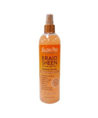 Salon Pro Braid Sheen Shine Spray Brazilian Keratin 12 Oz Pack of 2