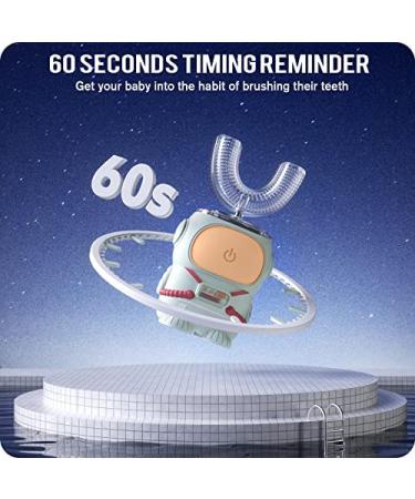Cartoon Astronaut Kids U-Shaped Electric Toothbrush | 5 Cleaning Modes, 60s Smart Reminder | IPX7 Waterproof | Ages 2-12 - Buy Online on GoSupps.com