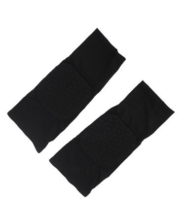 1 Pair Adults Honeycomb Knee Pads Elastic Outdoor Sports Knee Compression Brace Sleeve Support (Black XL)