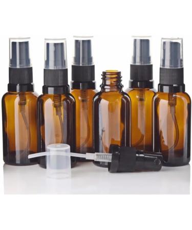 6 Pcs Empty Refillable 30ml Amber Glass Spray Bottles - Perfect for Essential Oils Perfume & Aromatherapy - Buy Online on GoSupps.com