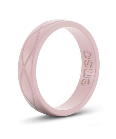 Enso Rings Womens Infinity Silicone Wedding Ring  Hypoallergenic Wedding Band for Ladies  Comfortable Band for Active Lifestyle  4.5mm Wide, 1.5mm Thick (Pind Sand, 7)