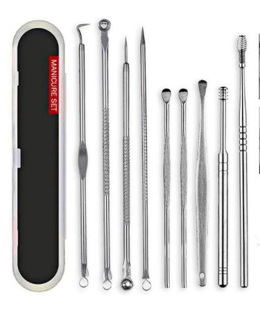 8 Pcs Ear Pick Earwax Removal Kit Blackhead Remover Ear Cleansing Tool Set Ear Curette Ear Wax Remover Tool with a Cleaning Brush and Storage Box