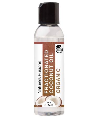 Nature's Fusions Fractionated Coconut 100% Pure and Natural Essential Oils Undiluted Therapeutic Grade Carrier Oil for Topical Use 4 Fl Oz (Pack of 1) (120 mL)