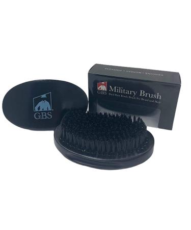 G.B.S Dual Hair Bristle Brush for Beard and Hair Hi-Gloss Block Wood Handle Curved Vegan Bristles