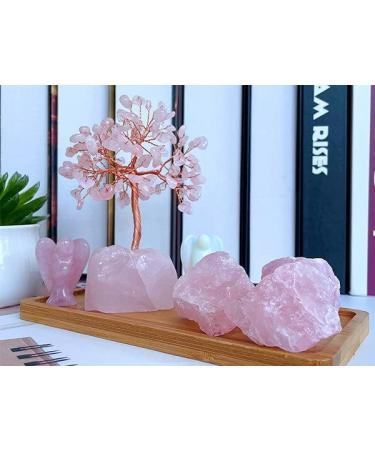 Xiannvxi Rose Quartz Crystal Money Tree - Feng Shui Natural Gemstones - Tree of Life Decor for Home & Office - Buy Online on GoSupps.com
