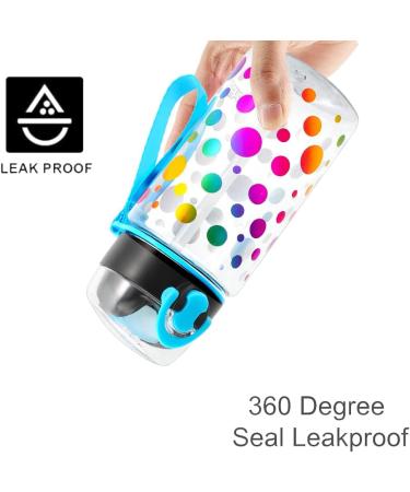 Cute Kids Water Bottle with Straw - BPA Free Tritan, Leak Proof, Easy Clean - 15oz (Dot) - Buy Online on GoSupps.com