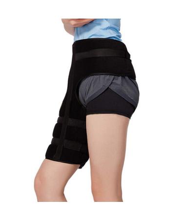 Groin Support Wrap for Men & Women | Adjustable Compression Brace for Hip Thigh & Hamstring Recovery | Black - Buy Online on GoSupps.com