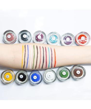 Erinde Blue Gel Eyeliner - Waterproof, Long Lasting, Smudge-Proof | High-Intensity Pigments | Water-Resistant Makeup - Includes 2PCS Eyeliner Brushes - Buy Online on GoSupps.com