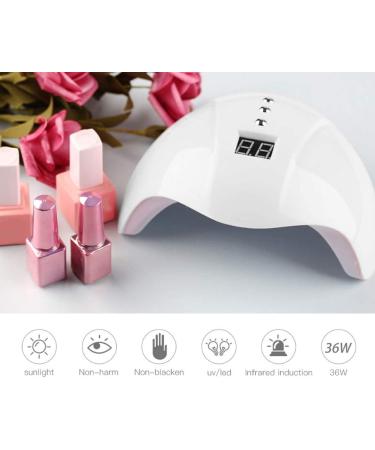 Nail Lamp with Dual Light Sources 36W UV LED Quick Drying Nail Art Machine for All Gel Polish Nail Dryer with 12 Lamp Beads Intelligent Infrared Induction (Yinhings7039pm4ud-12) - Buy Online on GoSupps.com
