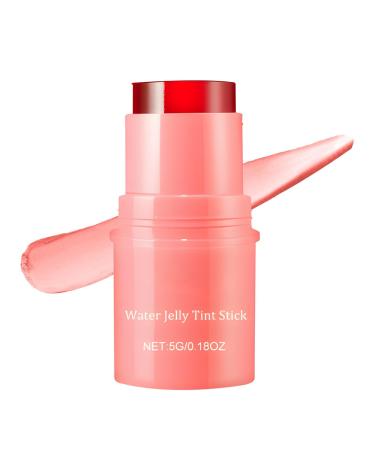 Milk Cooling Water Jelly Tint Milk Jelly Blush Milk Makeup Jelly Tint Milk Makeup Cooling Water Jelly Tint Lip Cheek Blush Stain Natural Long Lasting Multi Use Makeup Blush Stick (Pink)