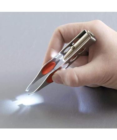 LHKJ LED Tweezer Women Eyebrow Clip with Spotlight LED Tweezers with Light Professional Tool LED Light Stainless Steel Eyebrow Tweezer Hair Removal Makeup Tools - Buy Online on GoSupps.com