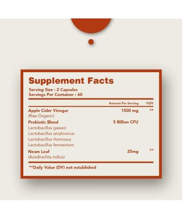 Zanapure Premium Apple Cider Vinegar Capsules with The Mother | 5 Billion CFUs Probiotics | 120 Capsules | Made in USA - Buy Online on GoSupps.com