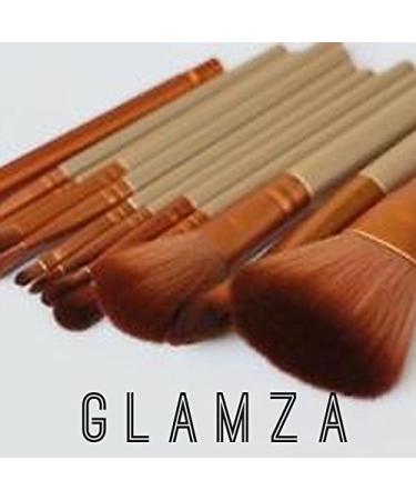 Glamza 12pcs Makeup Brush Set - Gold & White | Face Foundation Eye & Lip Brushes with Metal Case - International Shipping Available - Buy Online on GoSupps.com