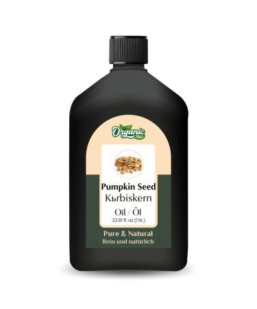 ORGANIC ZING Organic Zing Pumpkin Seeds (Cucurbita pepo L.) Pure Natural Caring Oil for Skin Care Hair Care Body Care - 1000ml