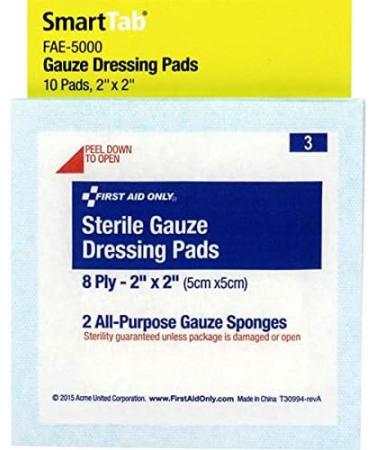 First Aid Only FAE-5000 Sterile Gauze Pads Refill (10/Bag) - 4x6x0.125 inches - Buy Online on GoSupps.com