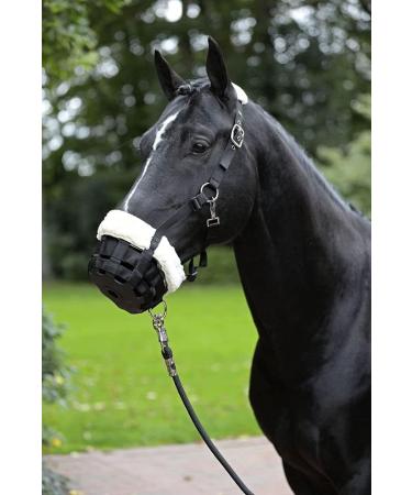 Covalliero Muzzle Grazing Bark for Horses - Teddy Fleece Black | 1 Piece | International Shipping - Buy Online on GoSupps.com