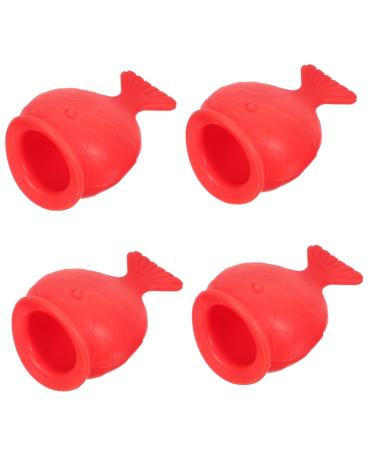 Beavorty 4pcs Silicone Fish Lip Filler (red) Lips Women Lip Enhancer Lab Sucker Plumping Mouth 8.2x6cmx4pcs Redx4pcs