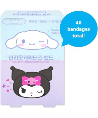 Buy Kuromi & CINNAMOROLL Adhesive Bandages Set of 40 - Cute Sanrio Themed Band-Aids for Kids & Adults - International Shipping Available - Buy Online on GoSupps.com