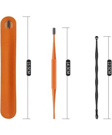 Beavorty Ear Cleaning Tool Set - Silicone Spiral Ear Cleaner and Wax Remover Kit - 4 Pieces (Orange/Dark Grey) - Buy Online on GoSupps.com
