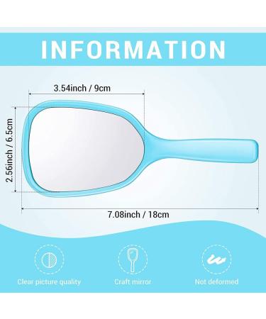 4 Pieces Hand Mirror Handheld Mirror with Handle Oval Handheld Mirror Barbers Hairdressers Mirror for Face Makeup Travel Personal Cosmetic Salon Mirror(4Colors) 8*18CM - Buy Online on GoSupps.com
