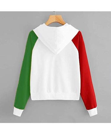 Bigfanshu Womans Tops Christmas Print Hooded Long Sleeves Sweatshirt Pullover Shirt - Buy Online on GoSupps.com