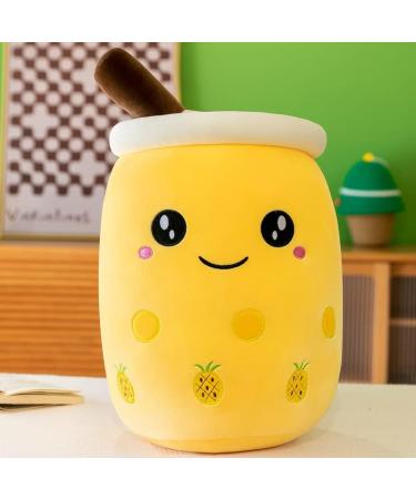 SPIRITUDE 2Pcs Boba Plush Strawberry & Pineapple Stuffed Bubble Tea Plushies - 9.4 Inch Huggable Cushion Gift for Girlfriend - Adult Milk Tea Cup Shaped Plush - Buy Online on GoSupps.com