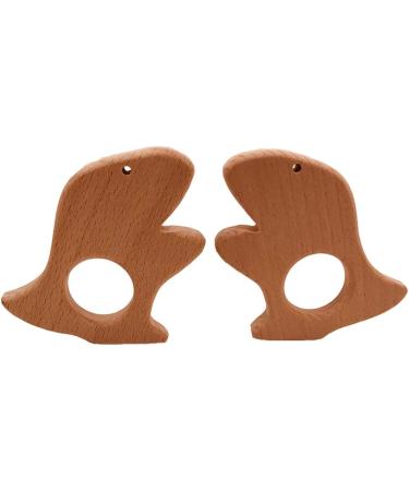 Wendysun 10pcs Cartoon Wood Teether Natural Animal Dinosaur Shape Baby Teething Toy - Buy Online on GoSupps.com