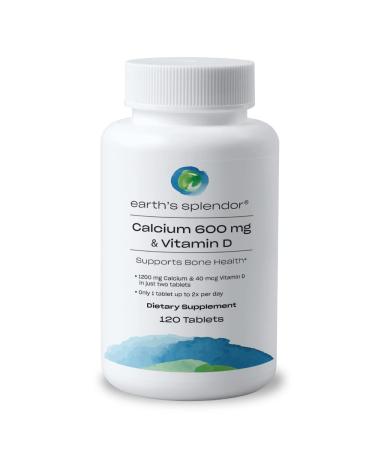 Earth's Splendor Bone Health Support with Calcium & Vitamin D Dietary Supplement Vitamin Supplements for Men & Women (600mg Calcium 120 Tablets) - Buy Online on GoSupps.com