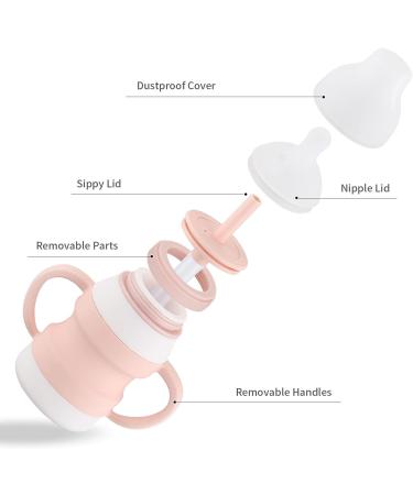 Kikonk Toddler Sippy Cups with Straw, Food Grade Silicone, Spill-Proof, BPA Free - Pink (SC001) - Buy Online on GoSupps.com